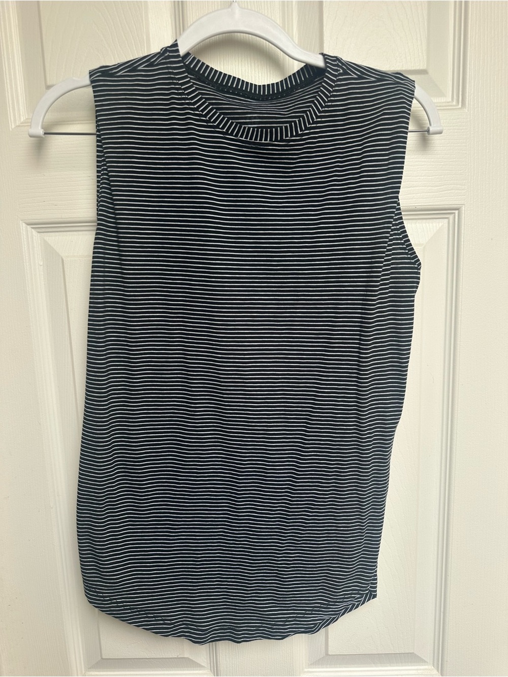 lululemon athletica Black and White Striped Muscle Tank
